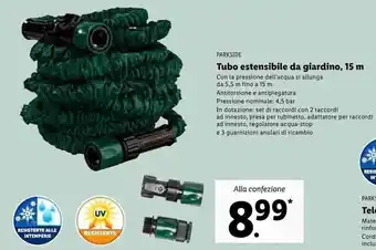Lidl Parkside Tubo estensibile da giardino, 15m offerta