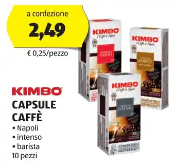 ALDI KIMBO CAPSULE CAFFÈ 10 pezzi offerta