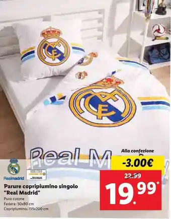 Parure copripiumino singolo "Real Madrid"