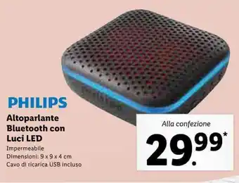 Lidl Philips Altoparlante Bluetooth con Luci LED offerta