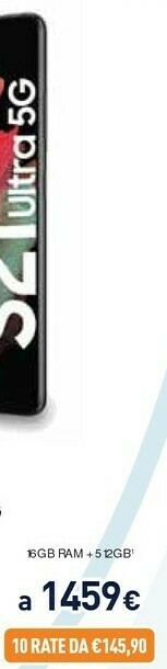 Unieuro Samsung Galaxy S21 Ultra 5G 512 GB Display 6.8" Dynamic AMOLED 2X Phantom Black offerta