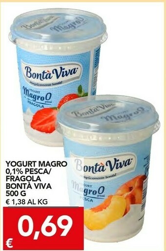 Bontà viva Yogurt Magro 0.1% Pesca/Fragola