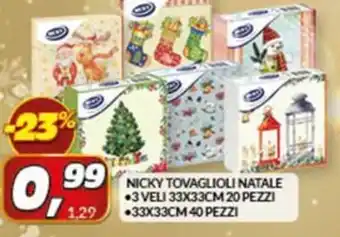 Risparmio Casa NICKY TOVAGLIOLI NATALE *3 VELI 33X33CM 20 PEZZI 33X33CM 40 PEZZI offerta
