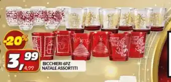 Risparmio Casa BICCHIERI 6PZ NATALE ASSORTITI offerta