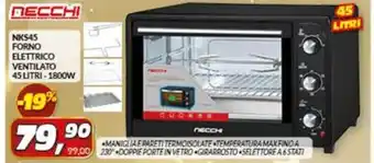 Risparmio Casa NKS45 FORNO ELETTRICO VENTILATO 45 LITRI-1800W offerta