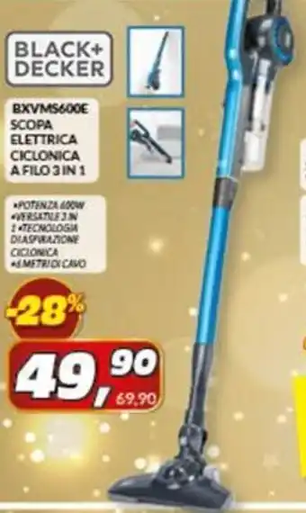 Risparmio Casa BLACK+ DECKER SCOPA ELETTRICA AFILO 3IN1 offerta