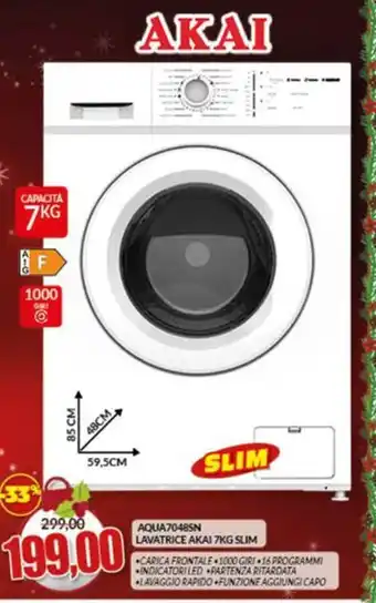 Risparmio Casa AQUA7048SN LAVATRICE AKAI 7KG SLIM offerta