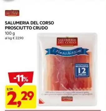 DPiù SALUMERIA DEL CORSO PROSCIUTTO CRUDO 100 g offerta
