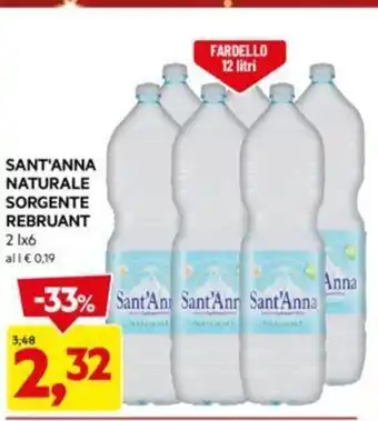 DPiù SANT'ANNA NATURALE SORGENTE REBRUANT 2 lx6 offerta