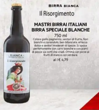 MASTRI BIRRAI ITALIANI BIRRA SPECIALE BLANCHE 750 ml