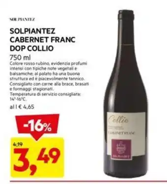 SOLPIANTEZ CABERNET FRANC DOP COLLIO 750 ml