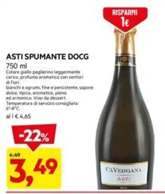 DPiù ASTI SPUMANTE DOCG 750 ml offerta