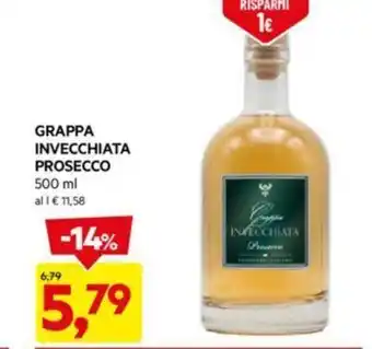 DPiù GRAPPA INVECCHIATA PROSECCO 500 ml offerta