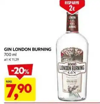 DPiù GIN LONDON BURNING 700 ml offerta