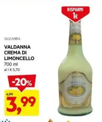 DPiù VALDANNA CREMA DI LIMONCELLO 700 ml offerta