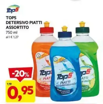 DPiù TOP5 DETERSIVO PIATTI ASSORTITO 750 ml offerta
