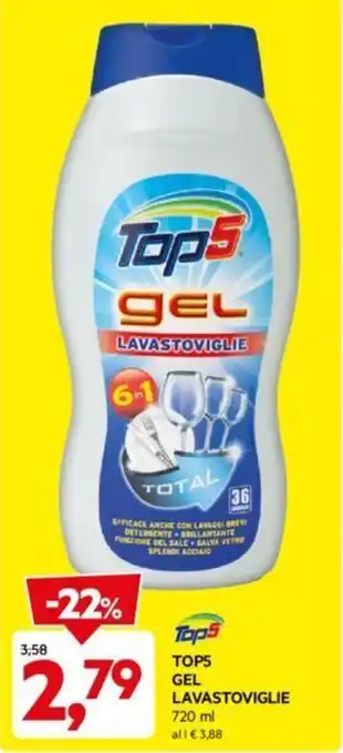 DPiù TOP5 GEL LAVASTOVIGLIE 720 ml offerta