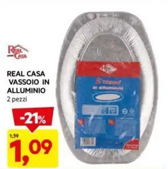 DPiù REAL CASA VASSOIO IN ALLUMINIO 2 pezzi offerta