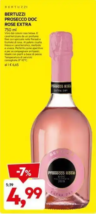 DPiù BERTUZZI PROSECCO DOC ROSE EXTRA 750 ml offerta