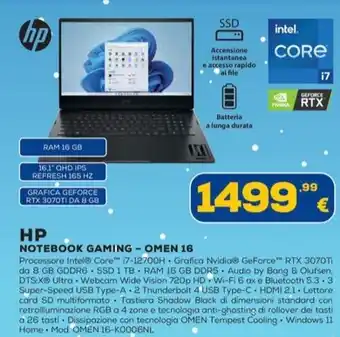 Euronics HP NOTEBOOK GAMING - OMEN 16 offerta