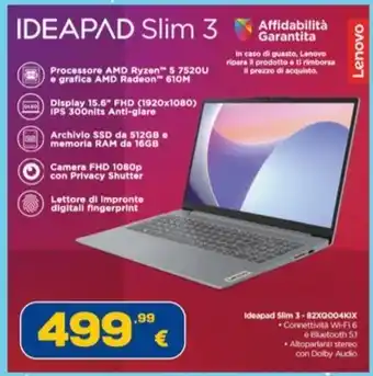 Euronics IDEAPAD Slim 3 offerta