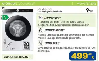 Euronics Lavatrice 9kg offerta