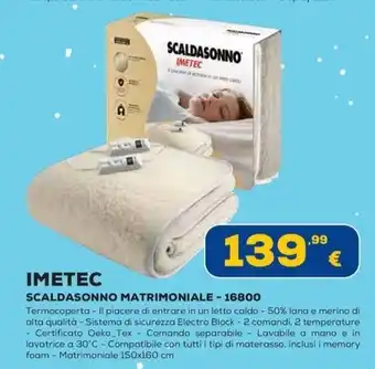 Euronics IMETEC SCALDASONNO MATRIMONIALE - 16800 offerta