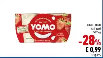 Conad YOGURT YOMO vari gusti 2x125 g offerta