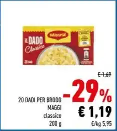 Conad 20 DADI PER BRODO MAGGI classico offerta