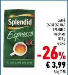 Conad CAFFE ESPRESSO BAR SPLENDID macinato offerta