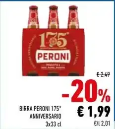 Conad BIRRA PERONI 175° ANNIVERSARIO 3x33 cl offerta