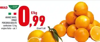 Conad ARANCE NAVEL CONAD PERCORSO QUALITÀ confezione 1,5 kg offerta