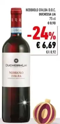 Conad NEBBIOLO D'ALBA D.O.C. DUCHESSA LIA 75 cl offerta