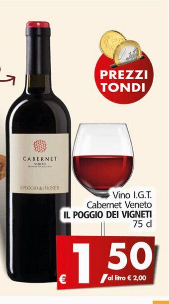 Alter Discount Il Poggio Dei Vigneti Vino I.G.T. Cabernet Veneto 75 cl offerta