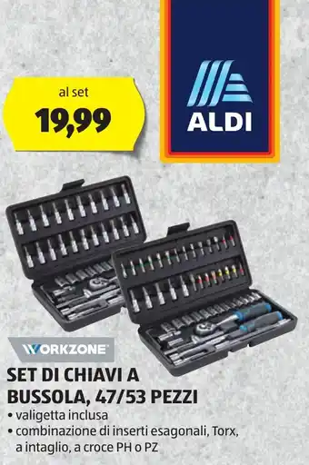 ALDI WORKZONE SET DI CHIAVI A BUSSOLA, 47/53 PEZZI offerta