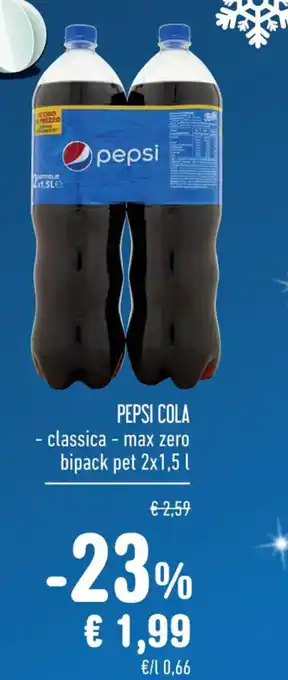 Spazio Conad PEPSI COLA - classica - max zero bipack pet 2x1,5 l offerta