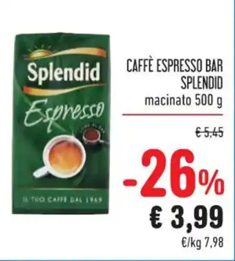 Spazio Conad CAFFÈ ESPRESSO BAR SPLENDID macinato 500 g offerta