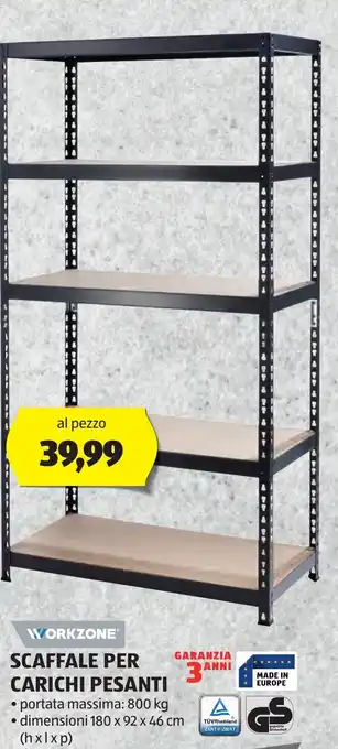 ALDI WORKZONE SCAFFALE PER CARICHI PESANTI offerta