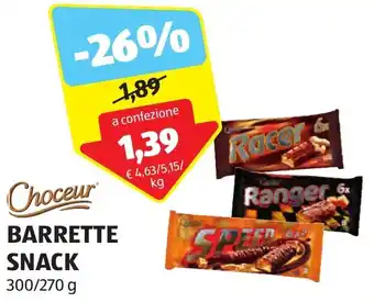 ALDI Choceur BARRETTE SNACK 300/270 g offerta