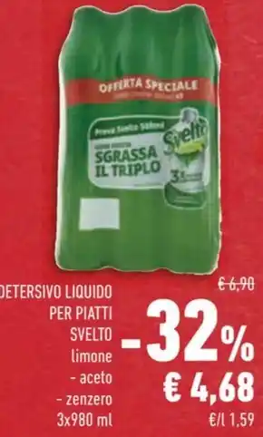 Conad Superstore DETERSIVO LIQUIDO PER PIATTI SVELTO limone offerta
