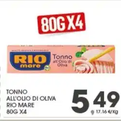 Despar TONNO ALL'OLIO DI OLIVA RIO MARE 80G X4 offerta