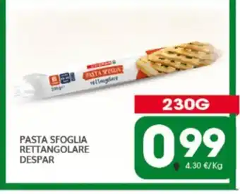 Despar PASTA SFOGLIA RETTANGOLARE DESPAR offerta