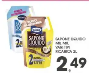 SAPONE LIQUIDO MIL MIL VARI TIPI RICARICA 2L