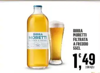 Despar BIRRA MORETTI FILTRATA A FREDDO 55CL offerta
