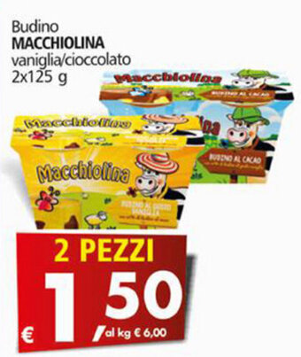 Alter Discount Macchiolina Budino Vaniglia/Cioccolato 2x 125 g offerta