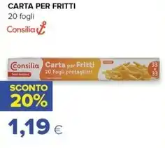 Tigre Amico CARTA PER FRITTI 20 fogli Consilia offerta