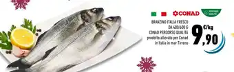 Conad BRANZINO ITALIA FRESCO DA 400/600 G CONAD PERCORSO QUALITÀ offerta