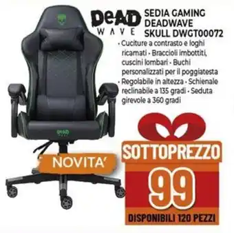 Expert SEDIA GAMING DEADWAVE SKULL DWGT00072 offerta