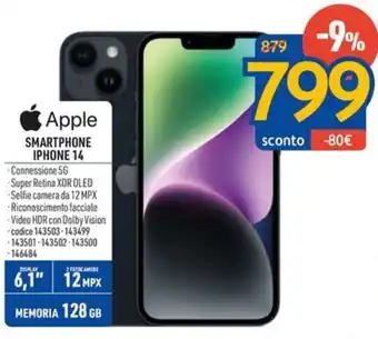 FreeShop Apple SMARTPHONE IPHONE 14 offerta