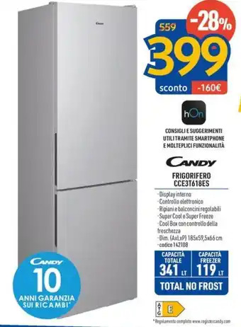 FreeShop CANDY FRIGORIFERO CCE3T618ES offerta